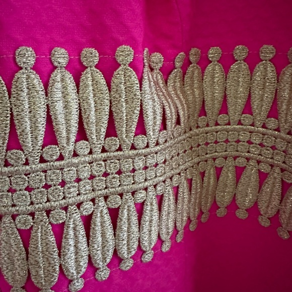 Lilly Pulitzer sleeveless hot pink w gold accent! Very elegant! Great condition! - Picture 4 of 4